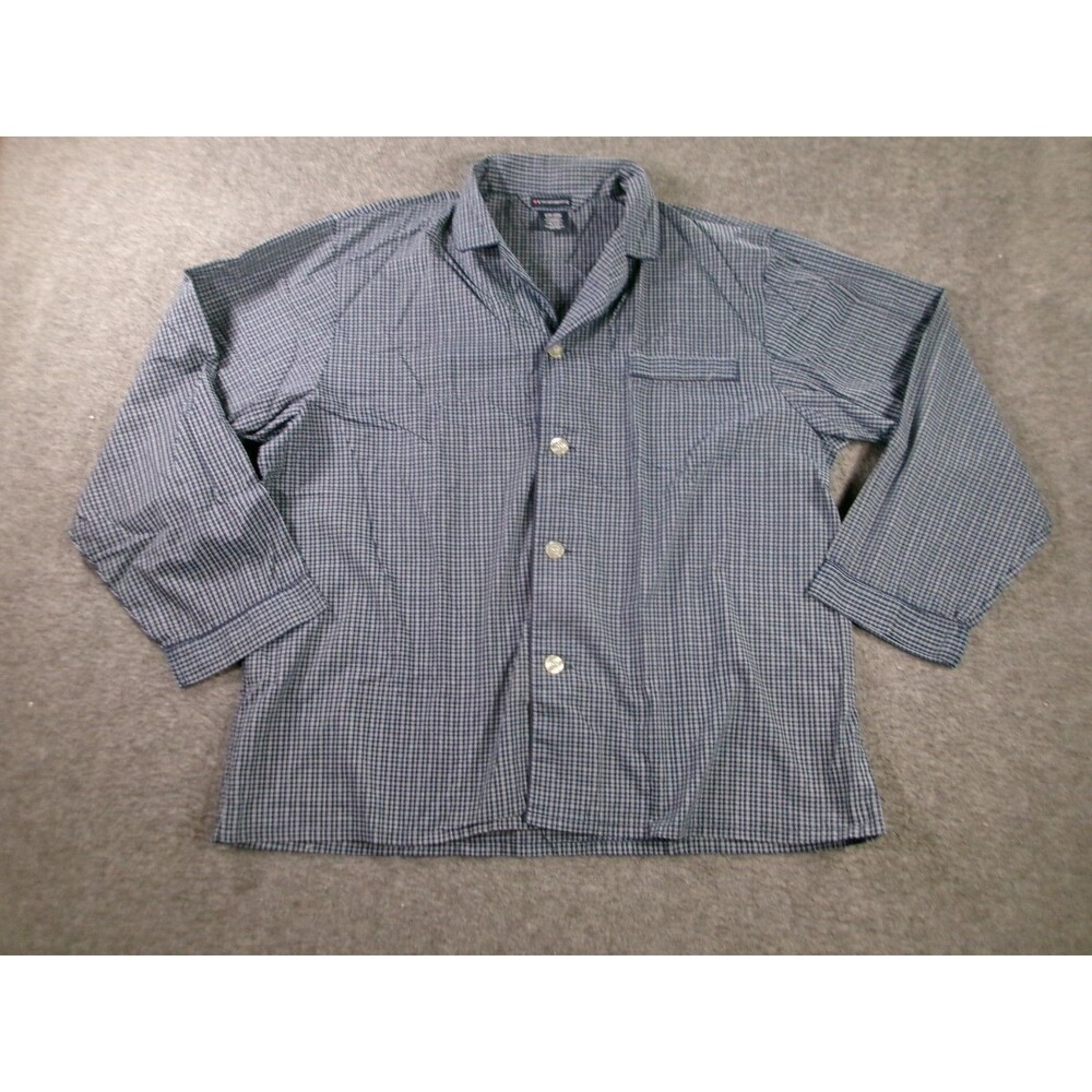 Knightsbridge Shirt Men Extra Large Blue Plaid Sleep Causal Lounge Button up